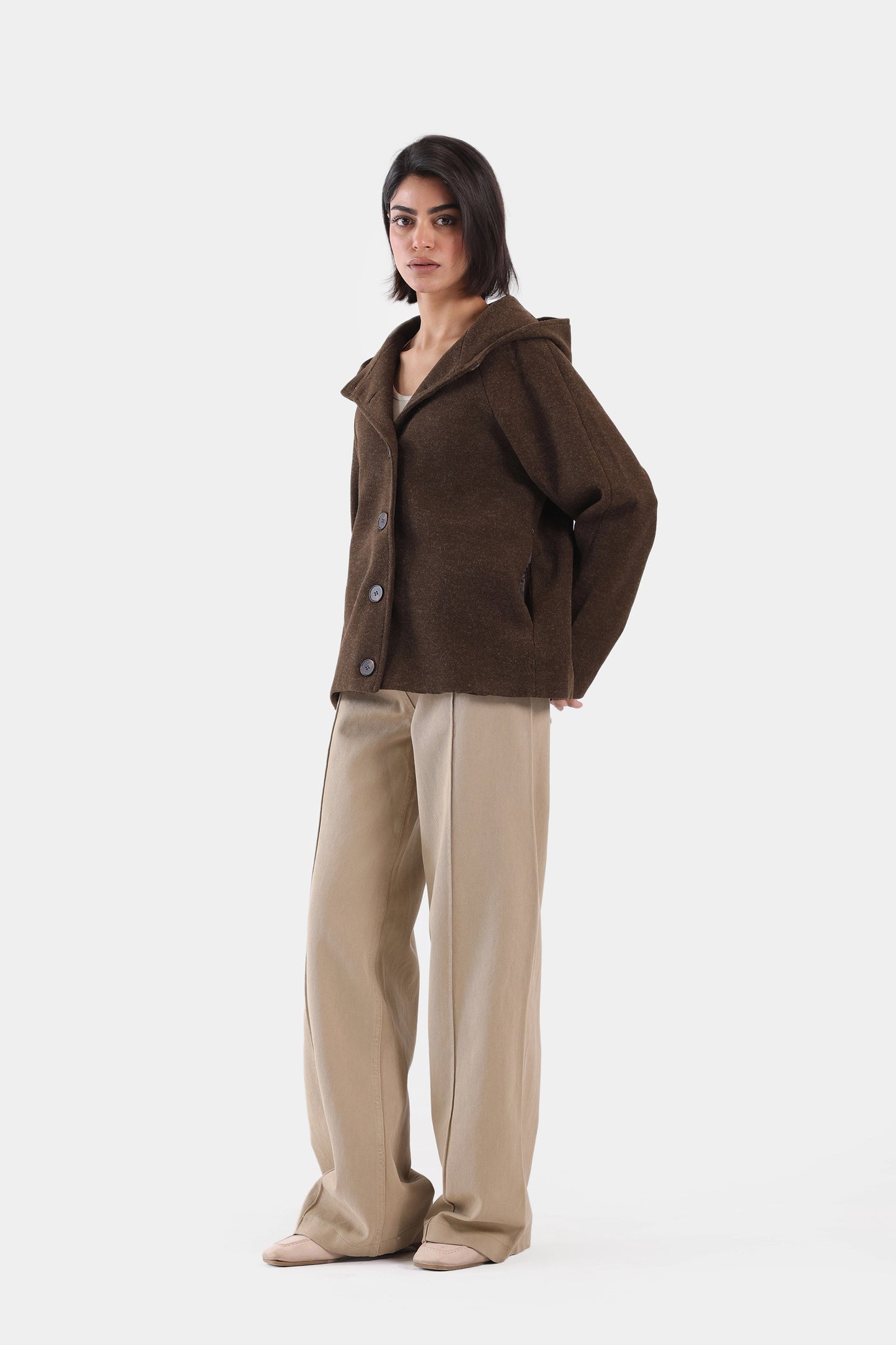 Hooded Button-Down Coat - Cougar Clothing