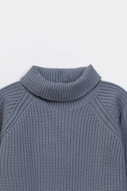 Roll Neck Purl Knit Sweater - Cougar Clothing