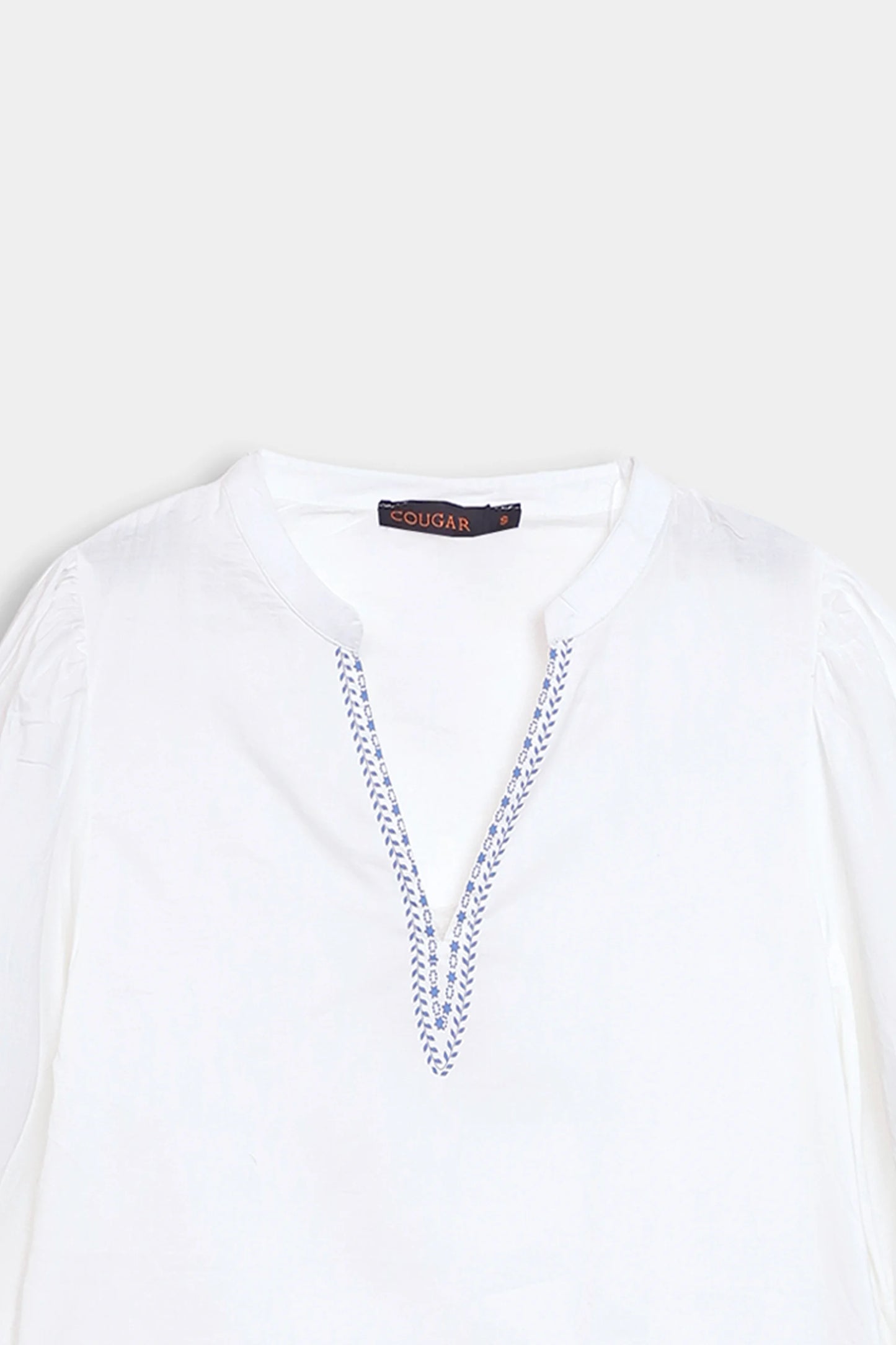 Printed Top With Balloon Sleeves - Cougar Clothing
