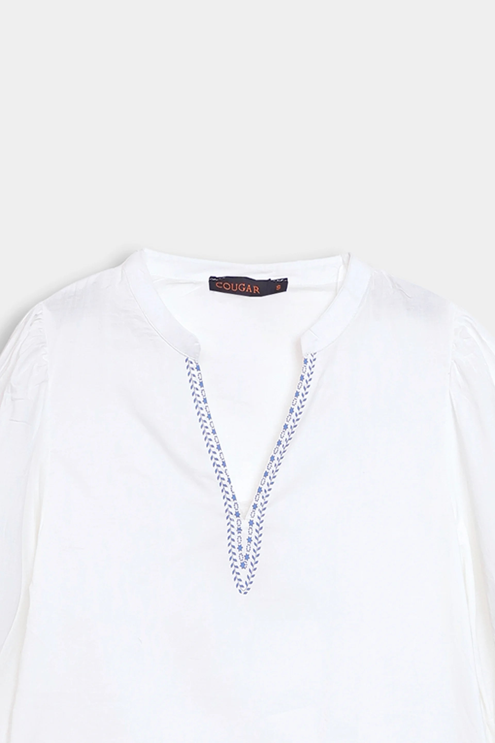 Printed Top With Balloon Sleeves - Cougar Clothing