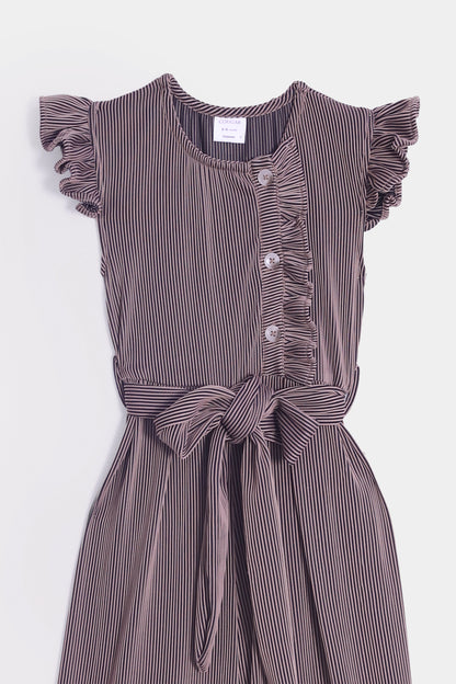 Stripe Texture Jumpsuit - Cougar Clothing