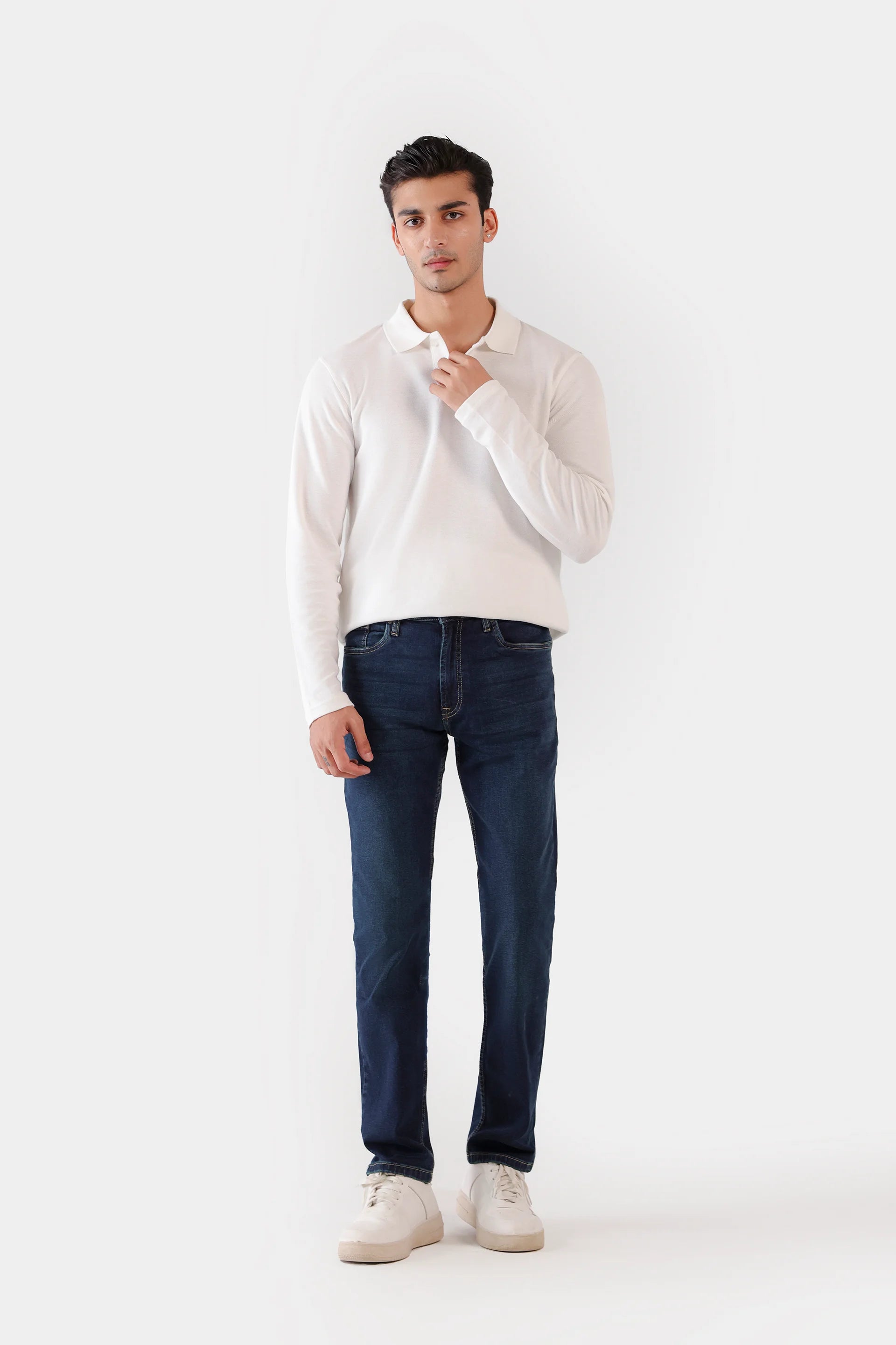 Slim Fit Jeans With Whiskers - Cougar Clothing