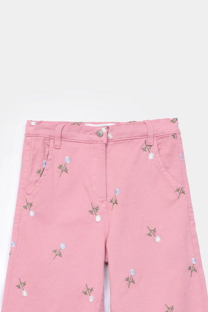 Embroidered Wide-Leg Jeans - Cougar Clothing