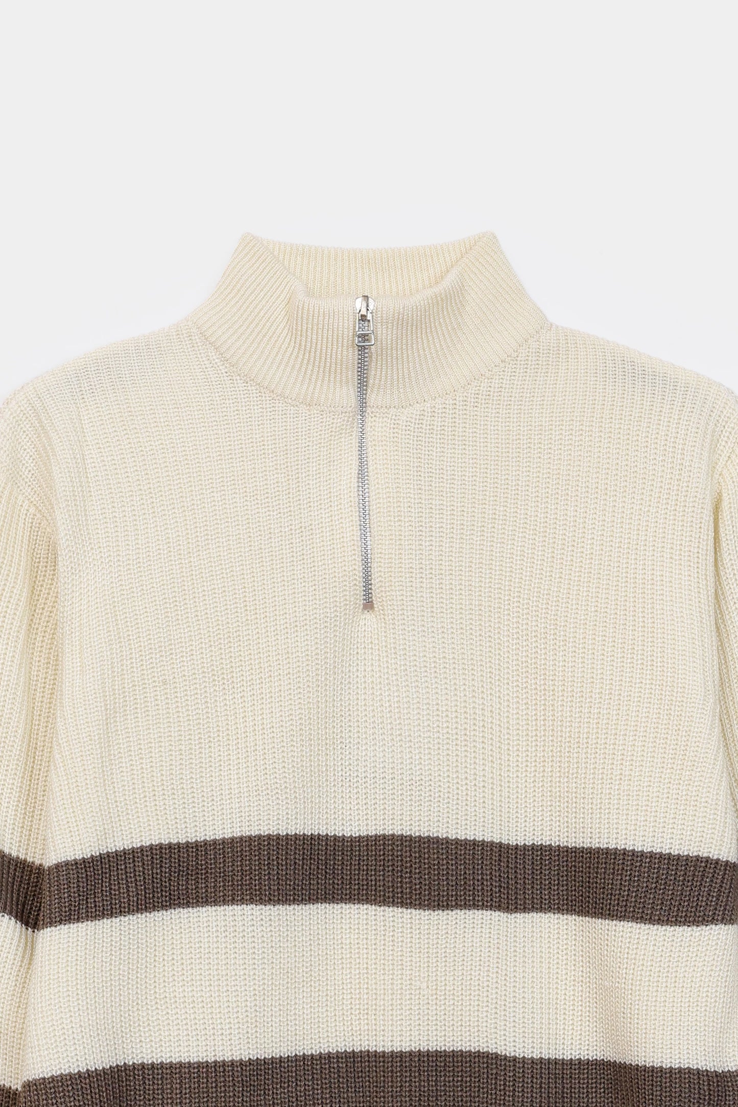 Quarter Zip Striped Sweater - Cougar Clothing