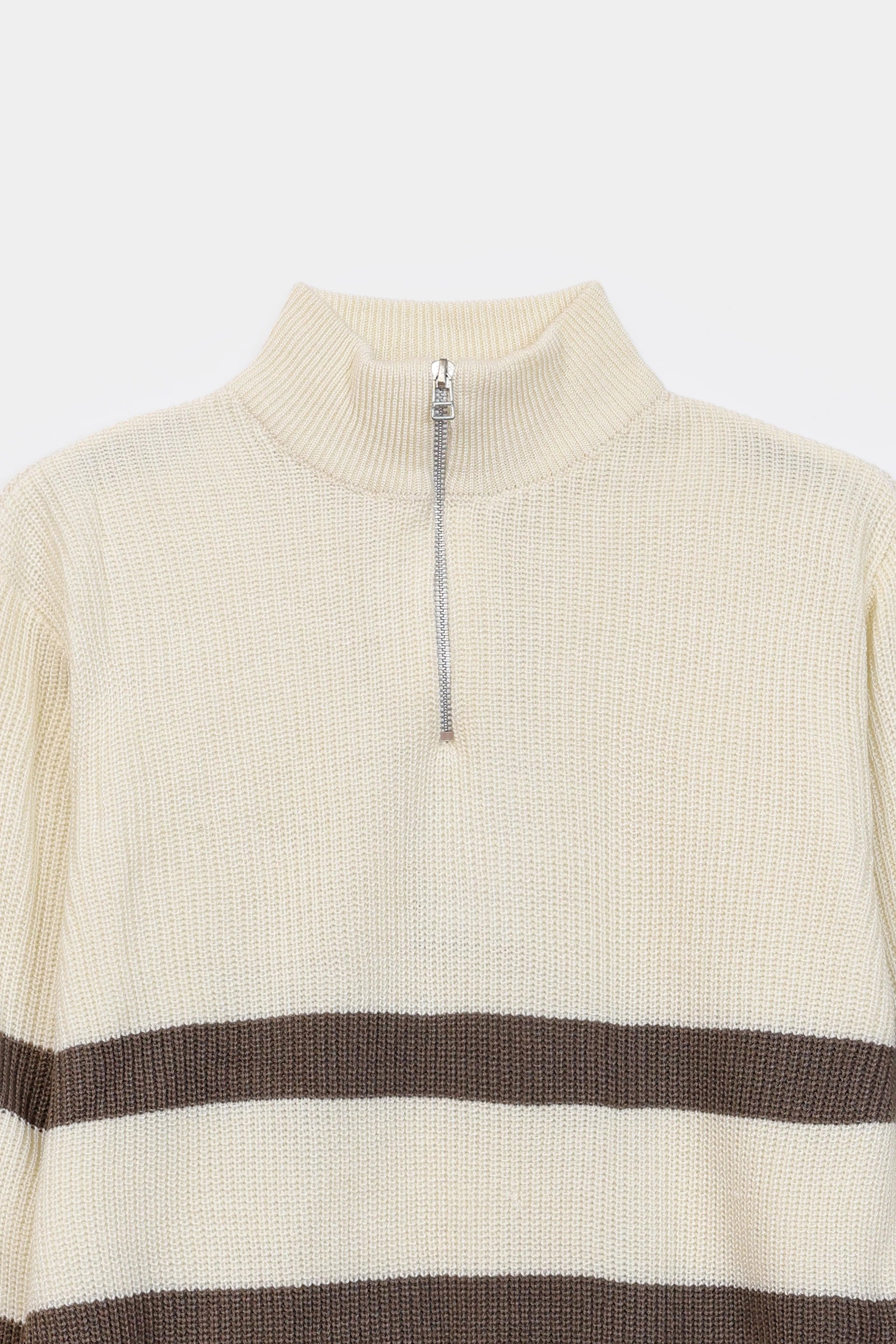 Quarter Zip Striped Sweater - Cougar Clothing