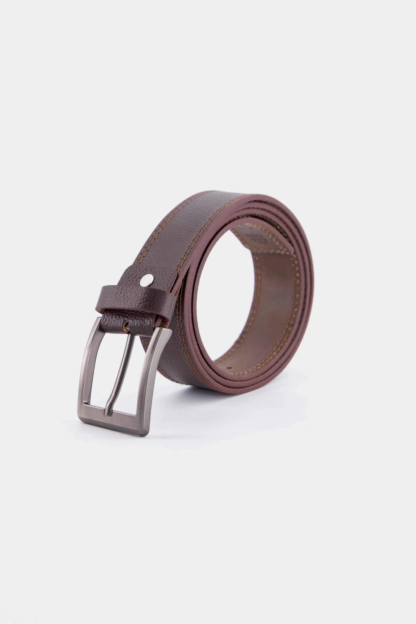 Leather Belt With Rectangular Buckle - Cougar Clothing