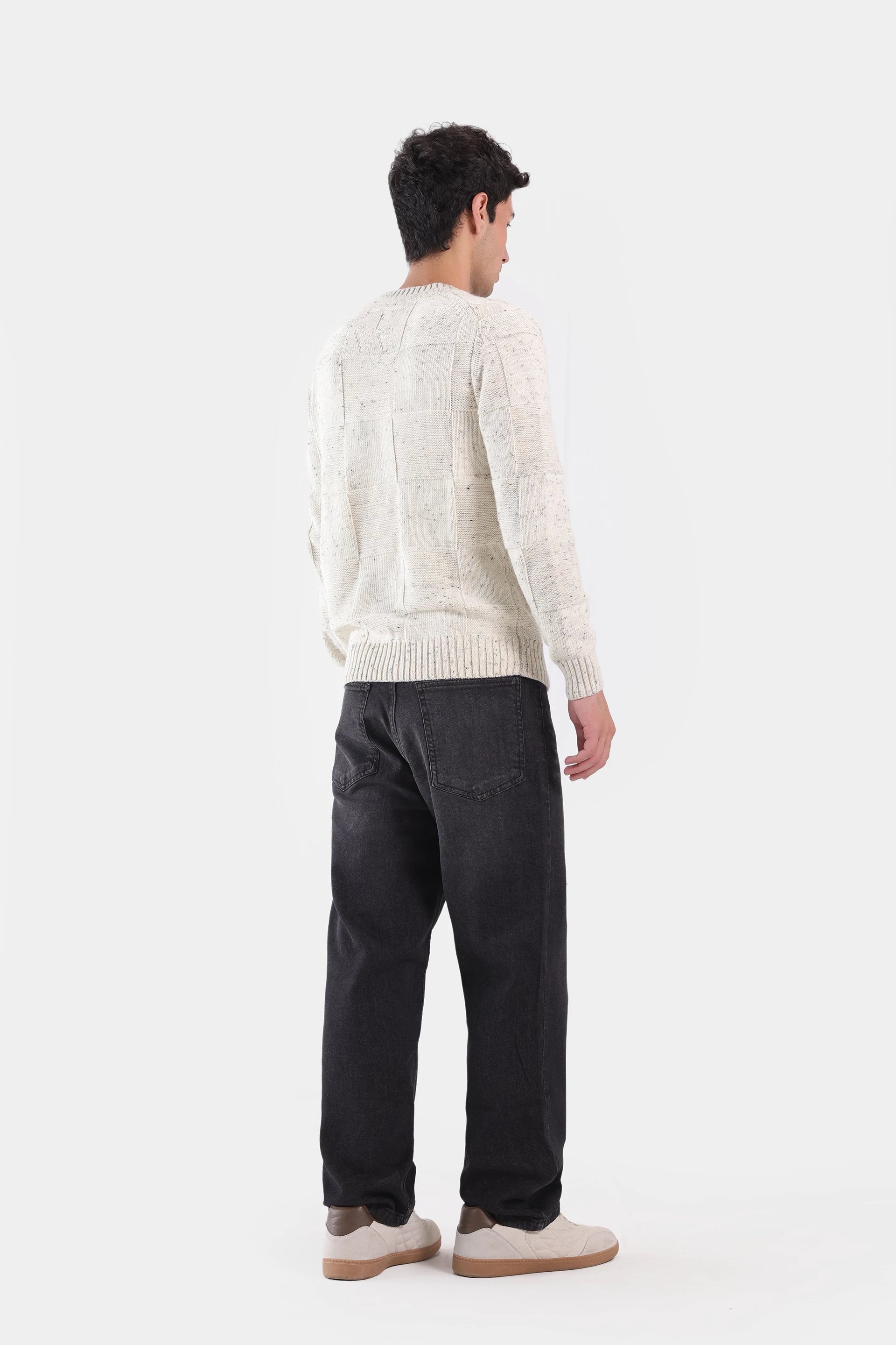 Square Block Knit Sweater - Cougar Clothing