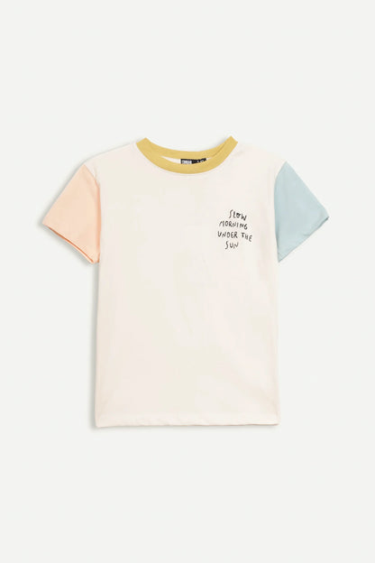 Embroidered Color Block Tee - Cougar Clothing
