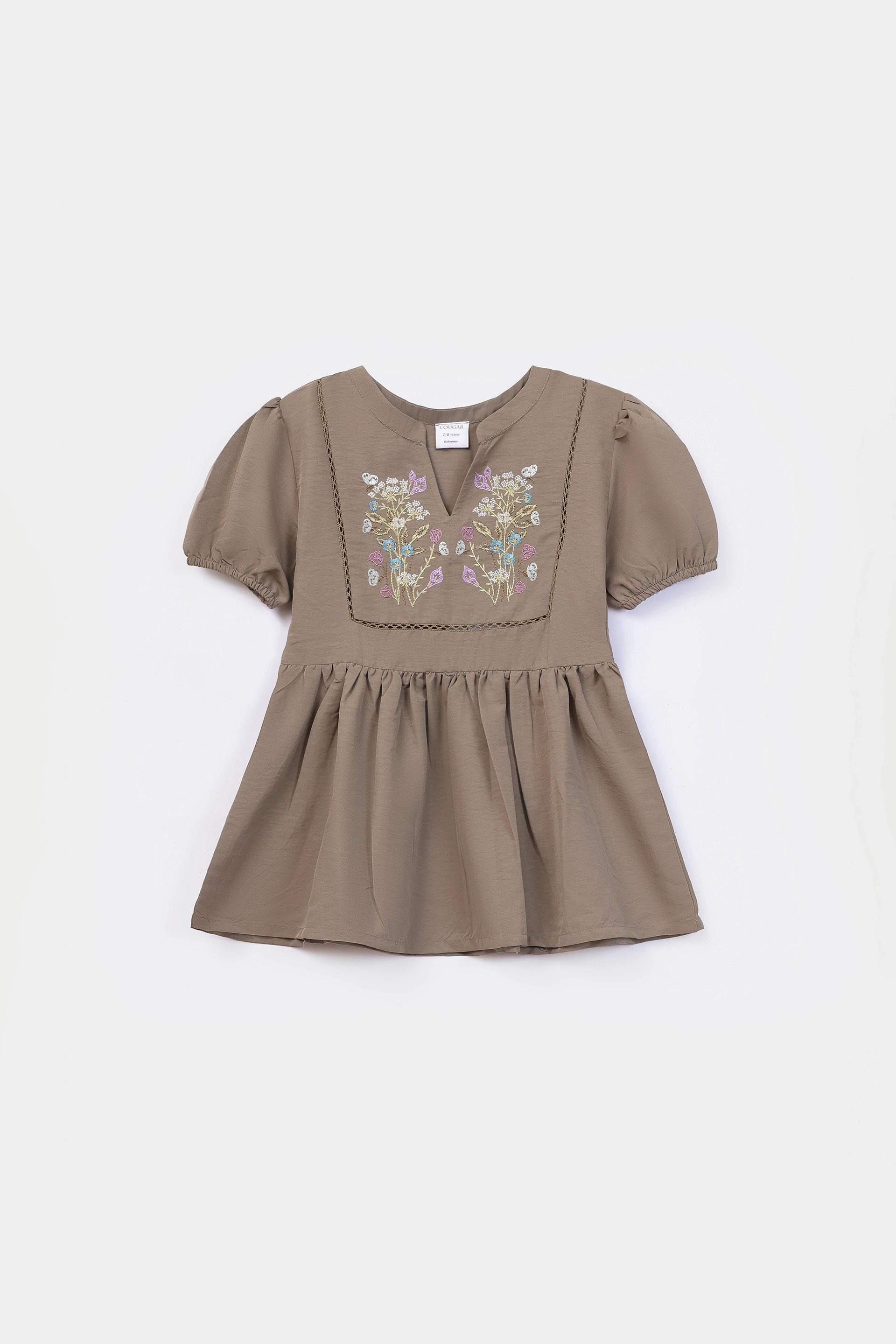 Embroidered Viscose Blend Dress - Cougar Clothing