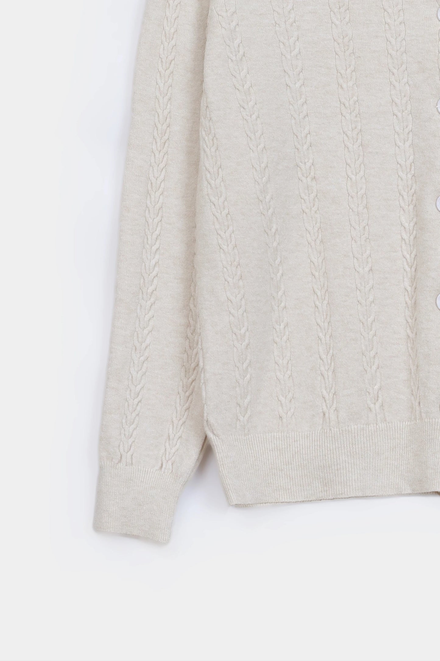 Button-Down Cable Knit Cardigan