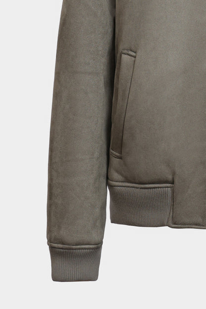 Suede Jacket With Sherpa Lining - Cougar Clothing