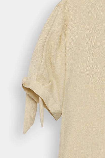 Short Sleeve Shirt With Tie-Detail - Cougar Clothing