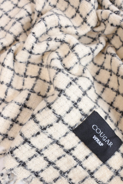 Graph Check Knit Shawl - Cougar Clothing