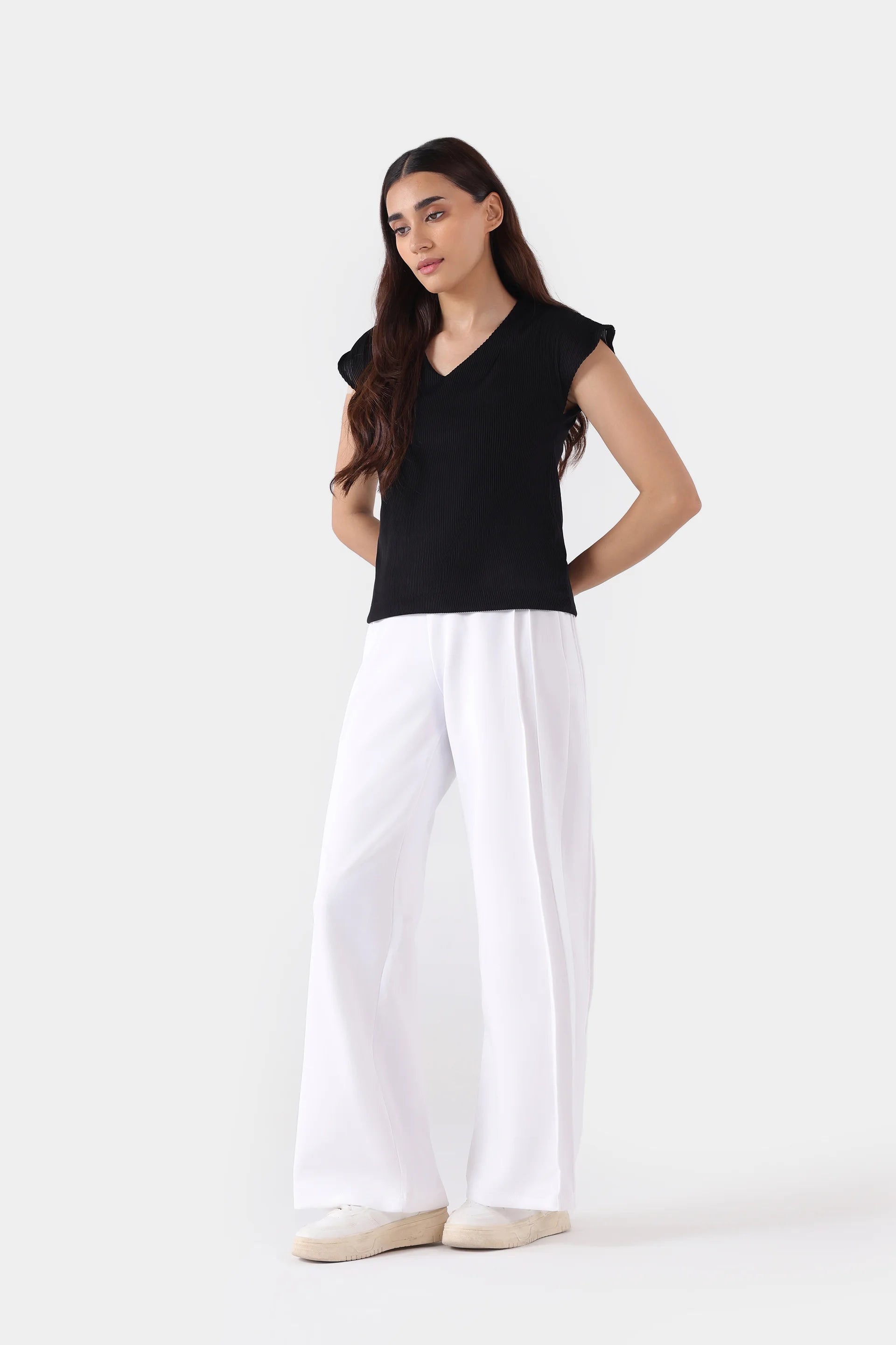 Cap Sleeve Textured Top - Cougar Clothing