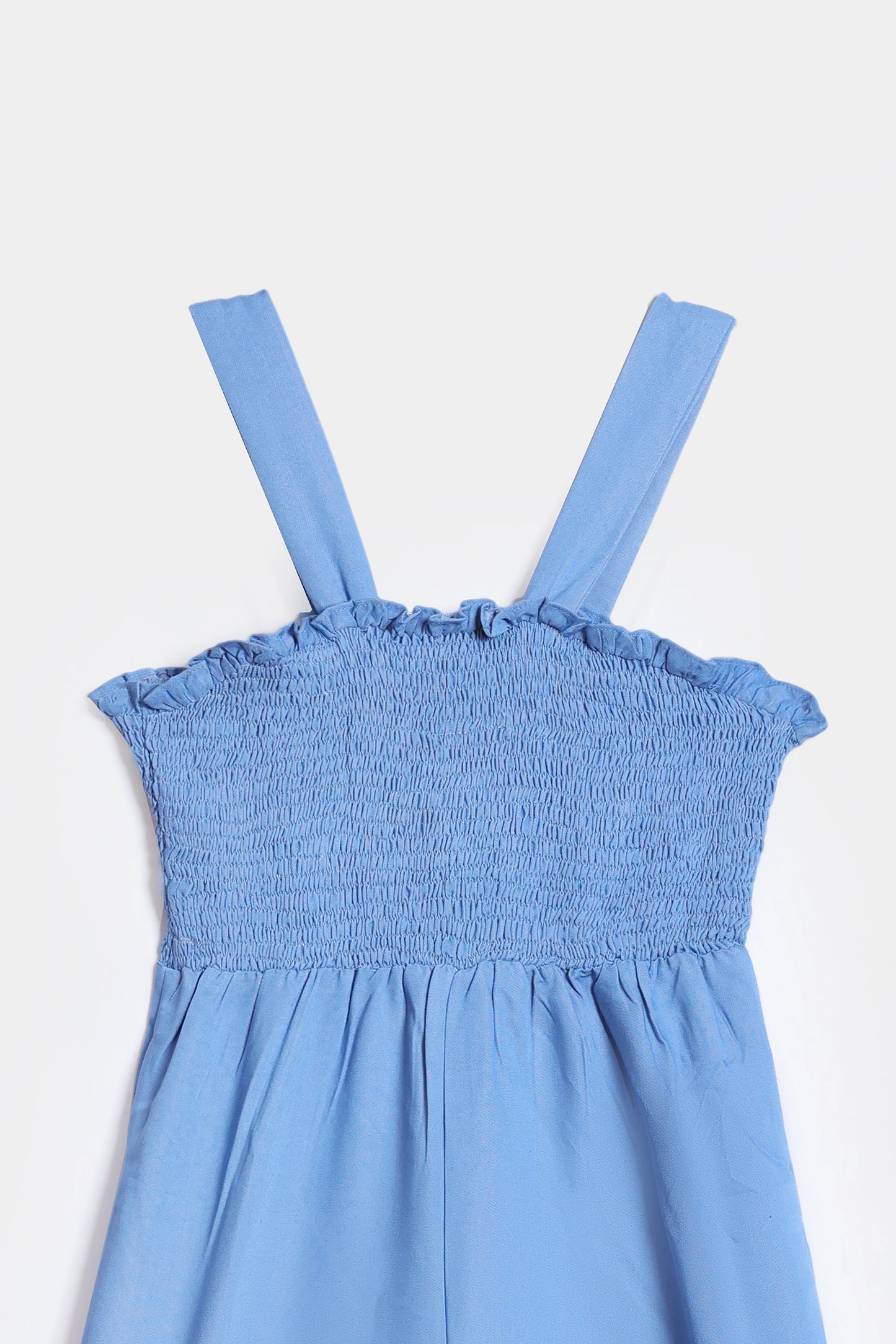 Smocked Chambray Jumpsuit - Cougar Clothing