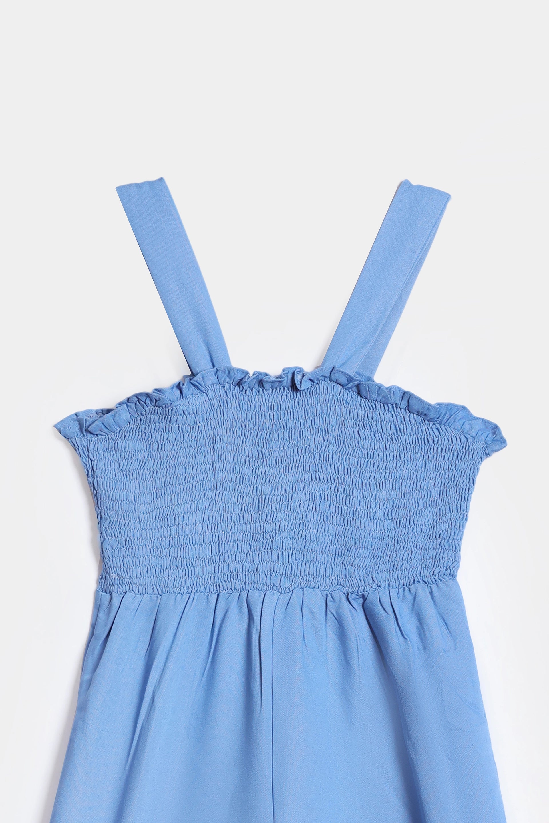Smocked Chambray Jumpsuit - Cougar Clothing