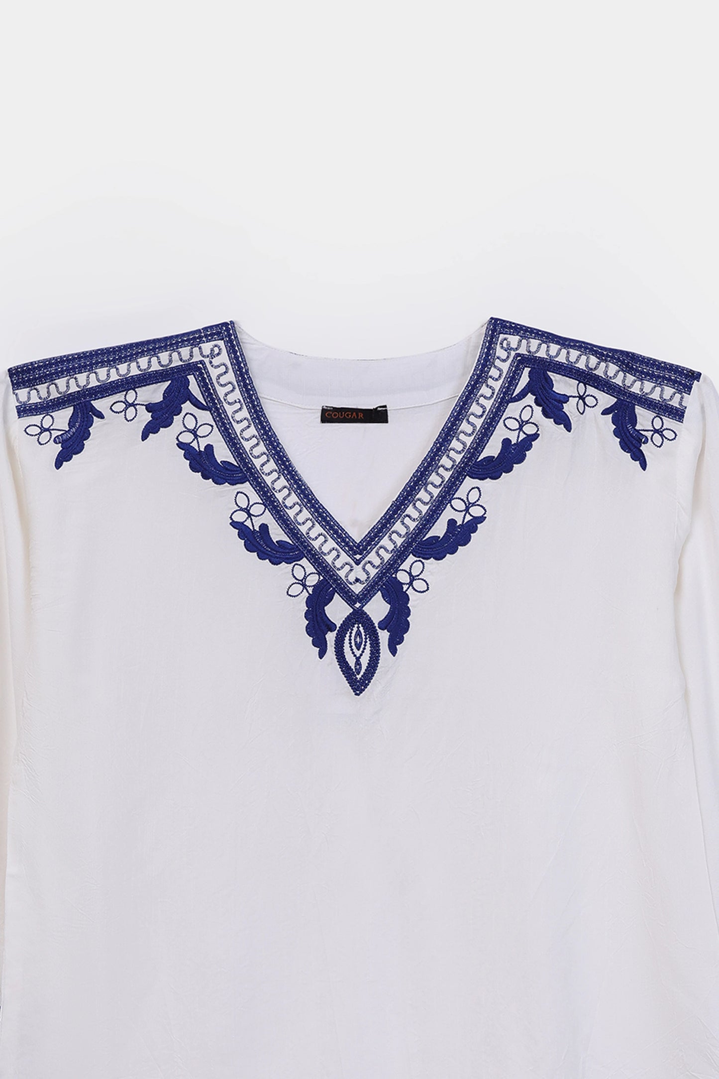 Embroidered Raw Silk Top - Cougar Clothing