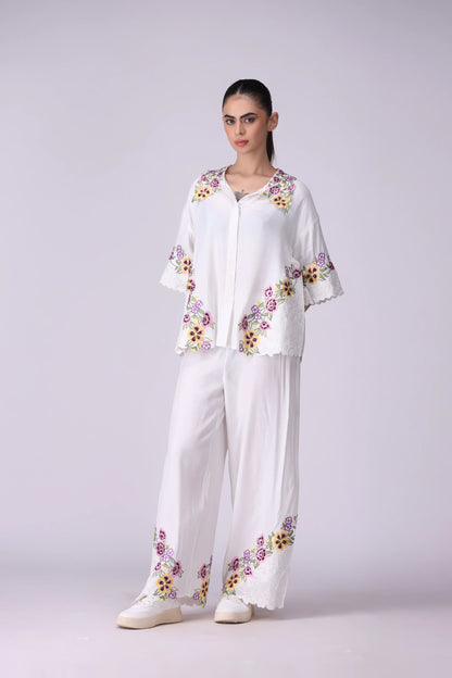 Floral Trail Embroidered Trousers - Cougar Clothing