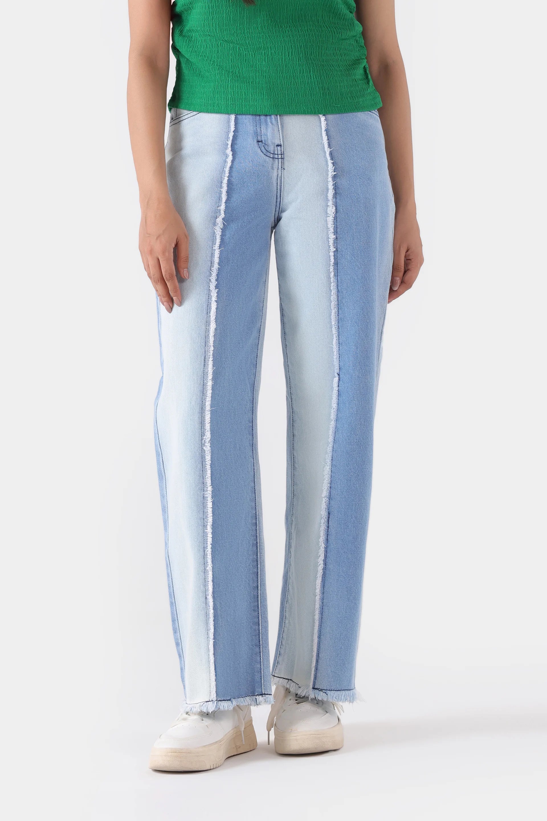 Straight Stretch Fit Two Tone Jeans - Cougar Clothing