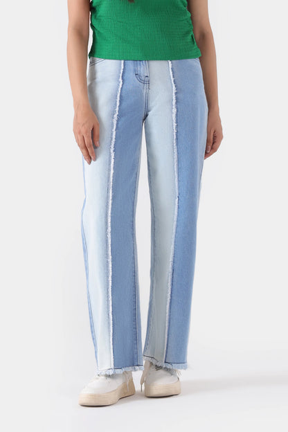 Straight Stretch Fit Two Tone Jeans - Cougar Clothing