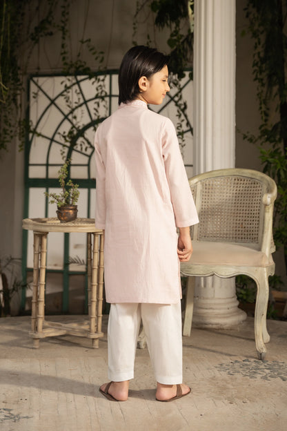 Embroidered Self-Jacquard Kurta - Cougar Clothing