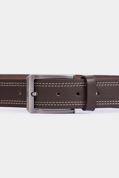 Belt With Contrast Top Stitches - Cougar Clothing