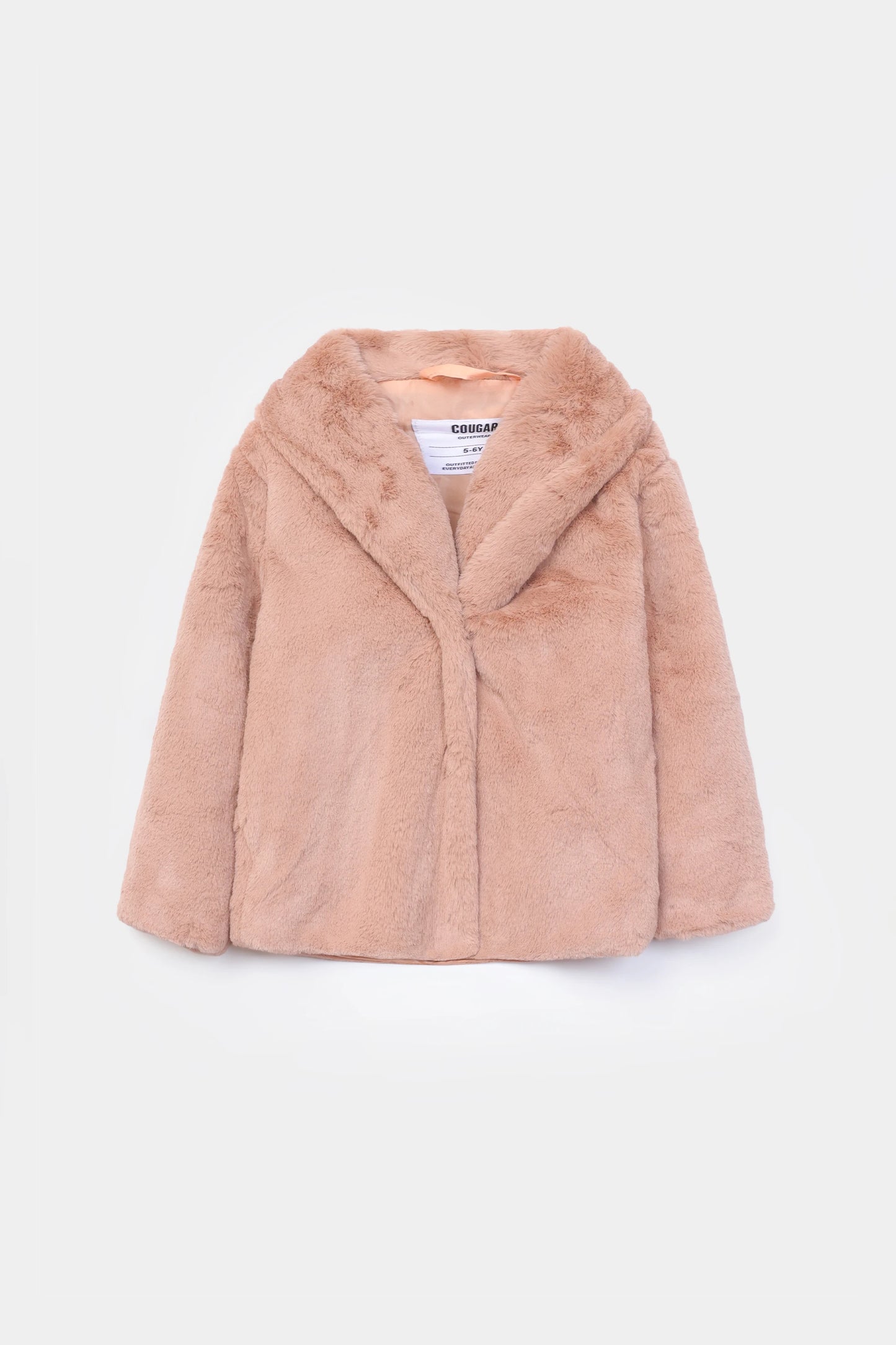 Shawl Collar Faux Fur Jacket - Cougar Clothing