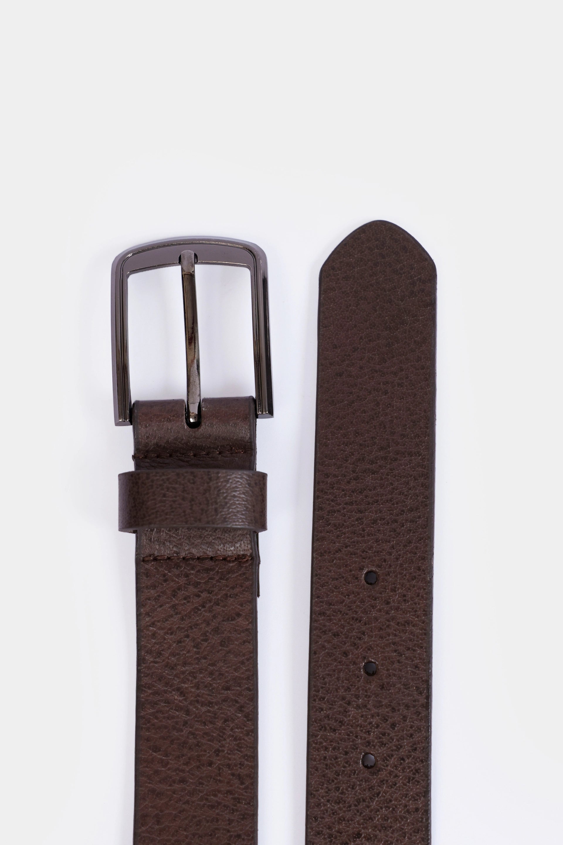 Leather Belt With Silver Buckle - Cougar Clothing