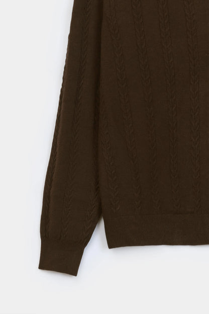 Button-Down Cable Knit Cardigan