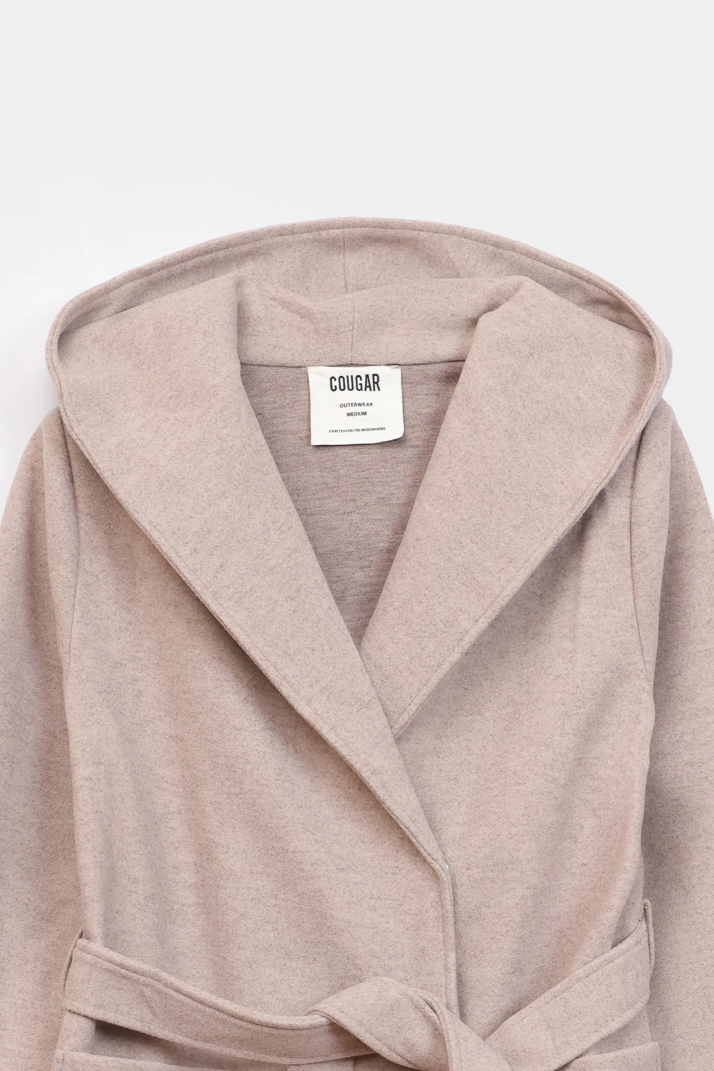 Hooded Belted Coat - Cougar Clothing