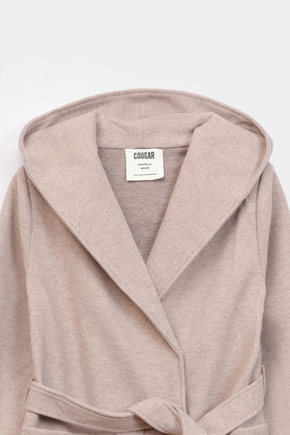 Hooded Belted Coat - Cougar Clothing