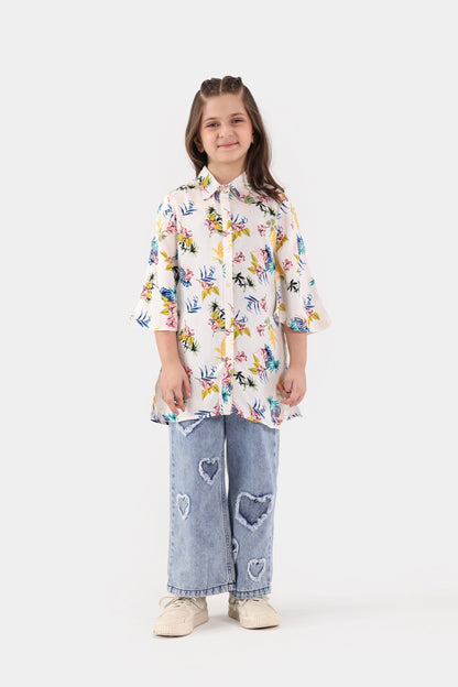 Floral Print Linen Dress - Cougar Clothing