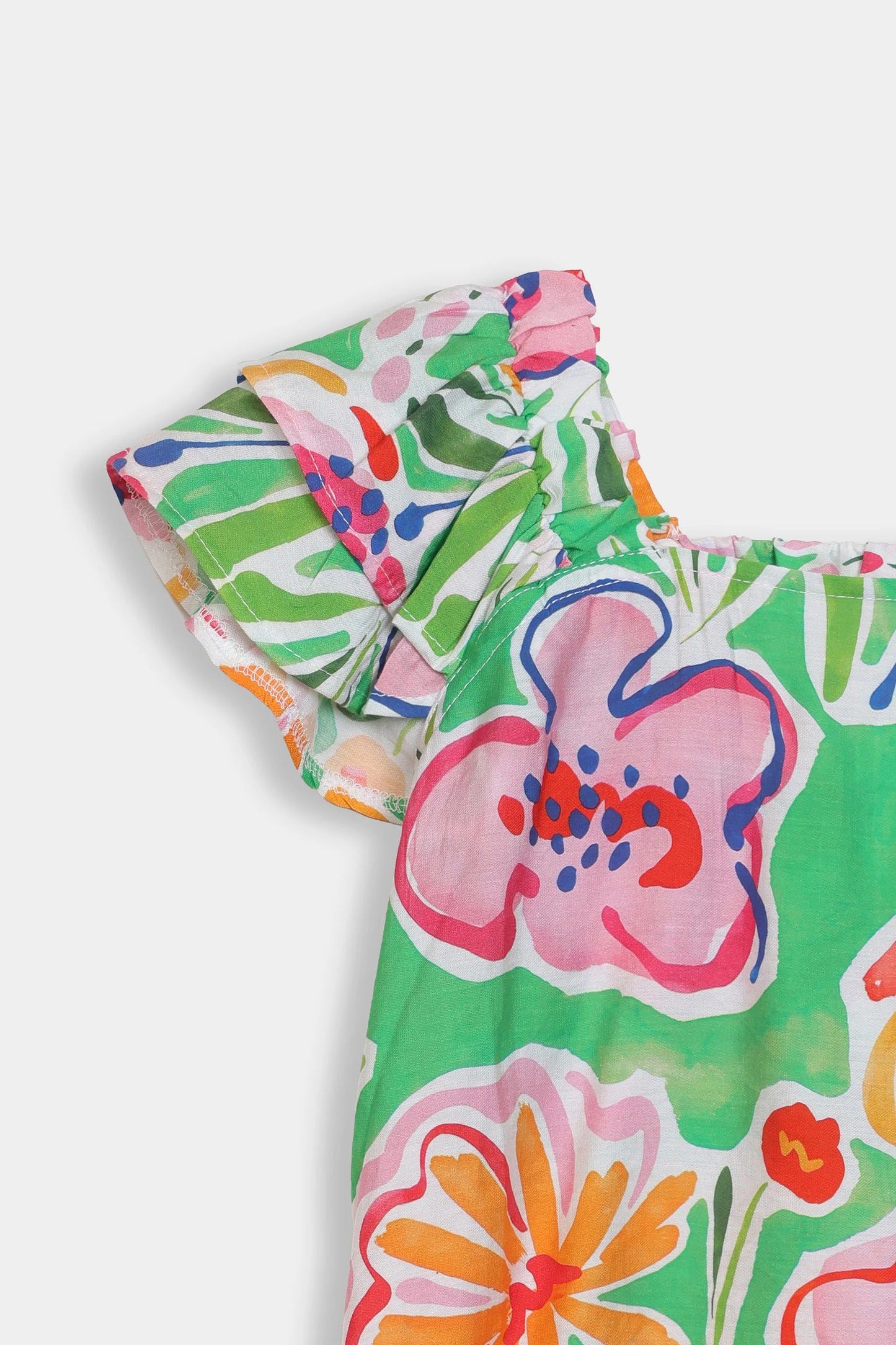 Printed Top With Ruffle Sleeves - Cougar Clothing
