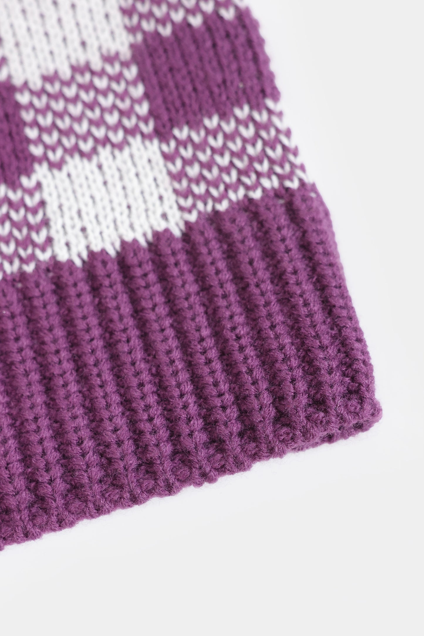 Checkered Knit Beanie