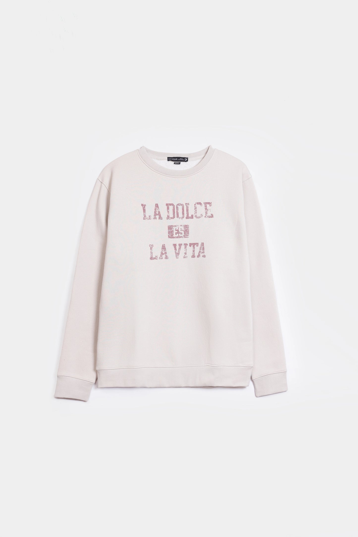 Text Print Fleece Sweatshirt - Cougar Clothing