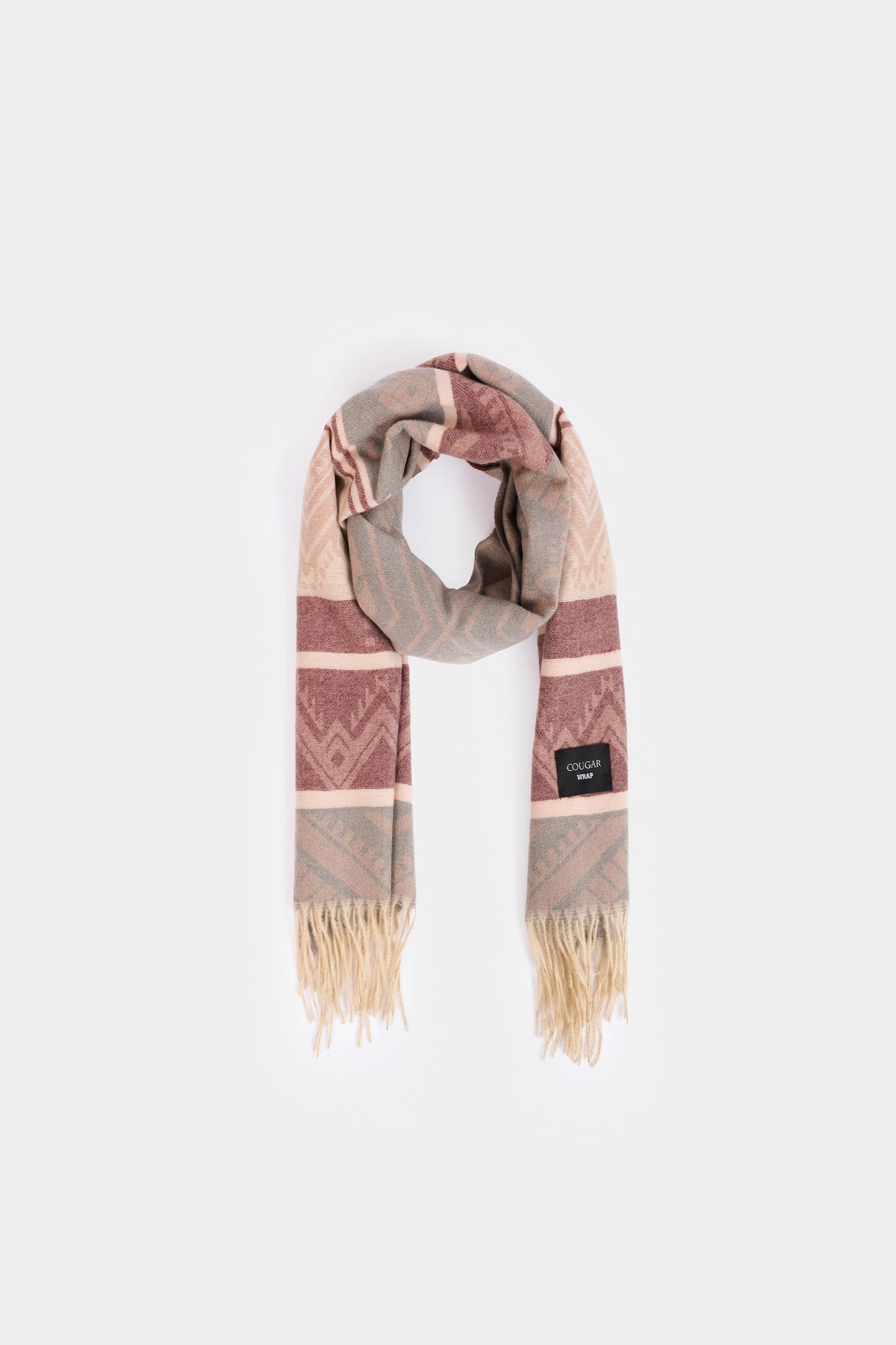 Geometric Pattern Knitted Shawl - Cougar Clothing