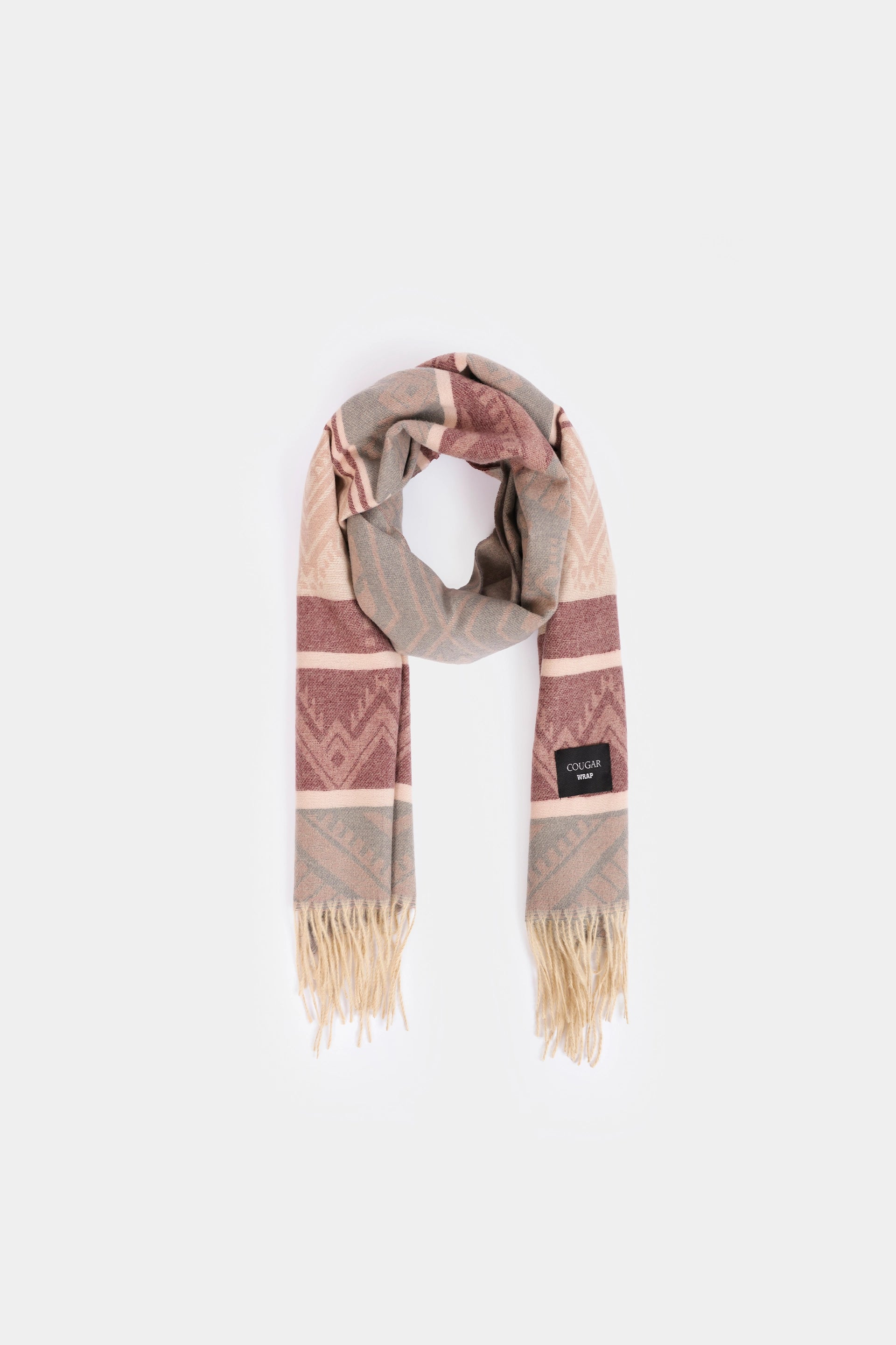 Geometric Pattern Knitted Shawl - Cougar Clothing