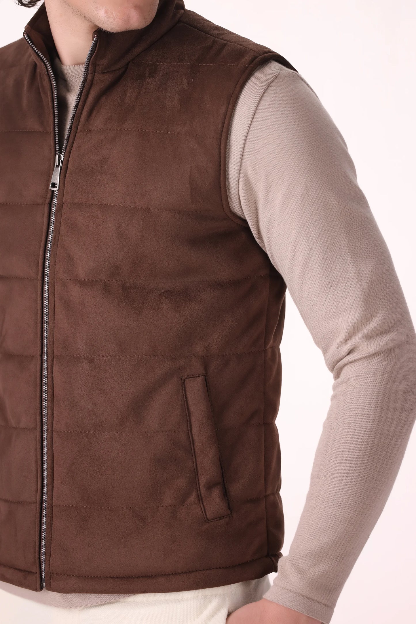 Quilted Suede Gilet - Cougar Clothing