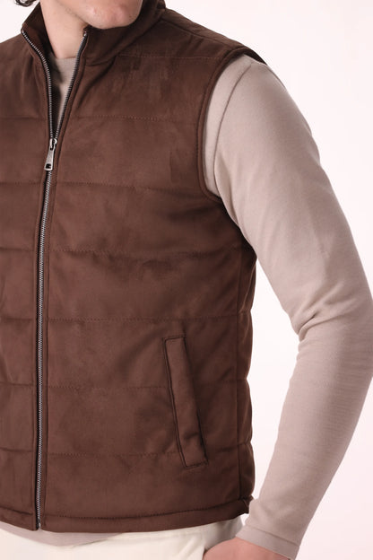Quilted Suede Gilet - Cougar Clothing