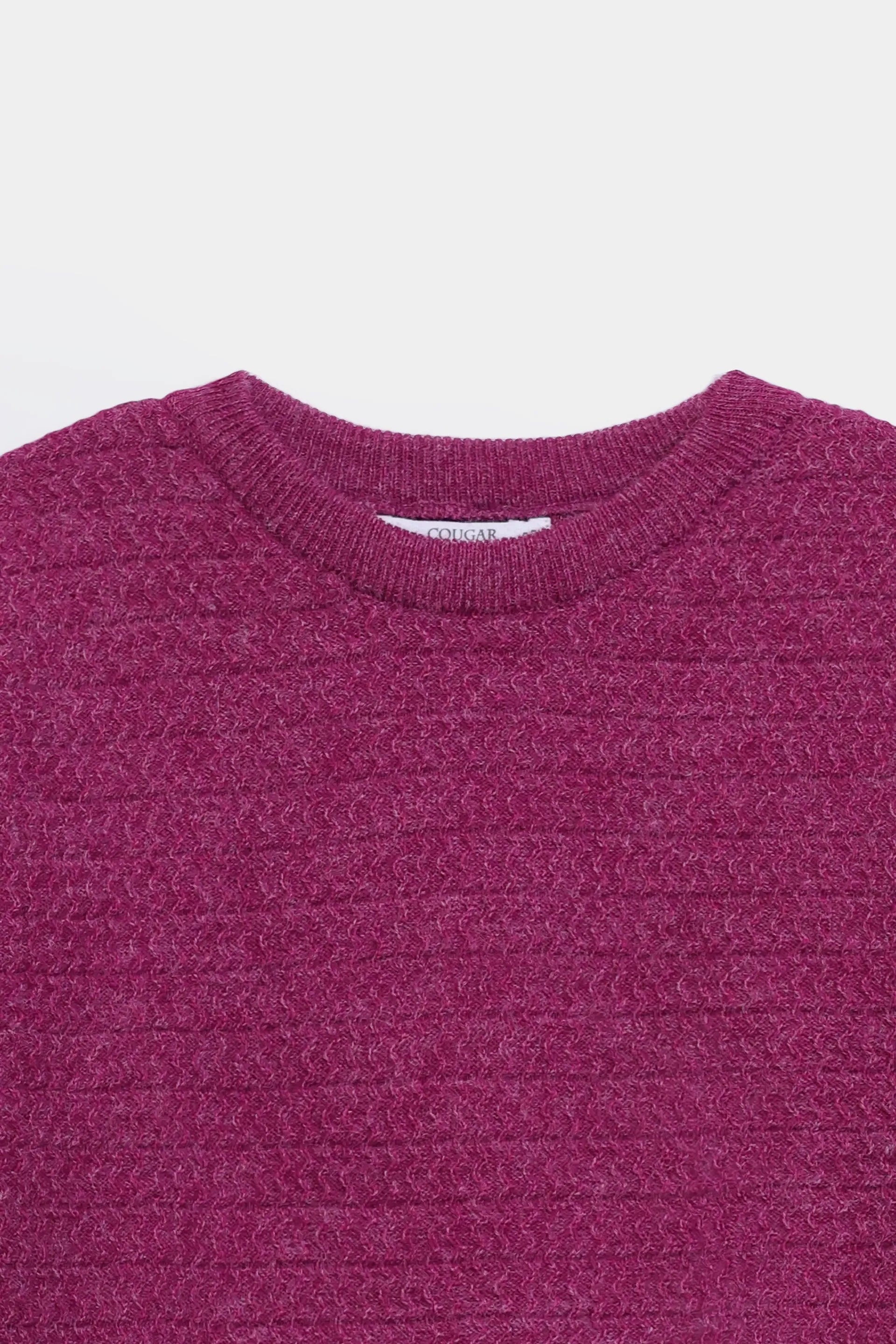 Textured Crew Neck Sweater - Cougar Clothing