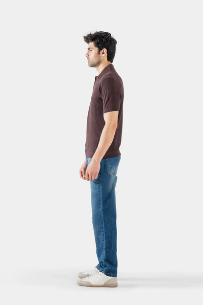 Vertical Knit Polo - Cougar Clothing