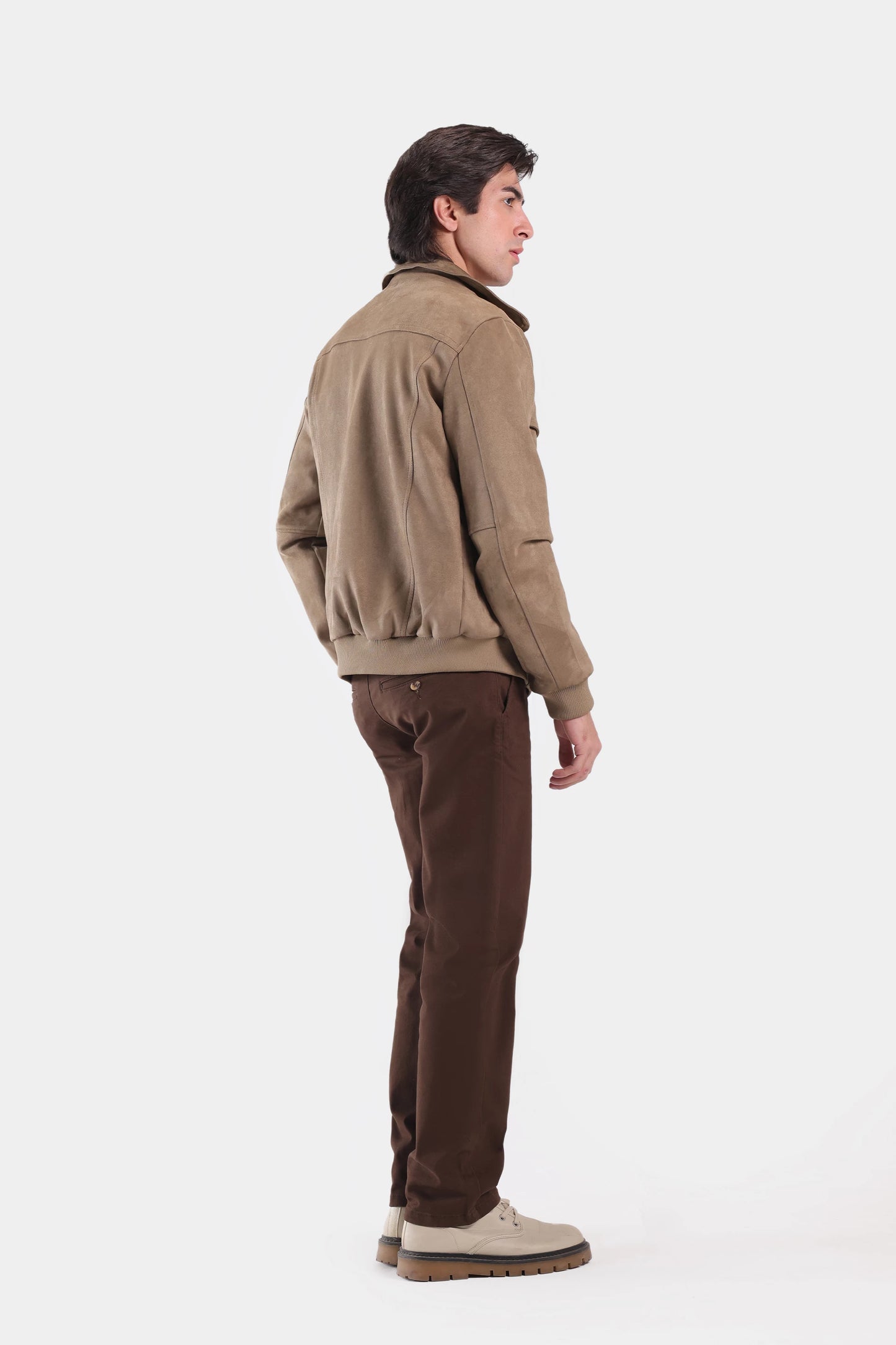 Faux Suede Jacket With Patch Pockets - Cougar Clothing