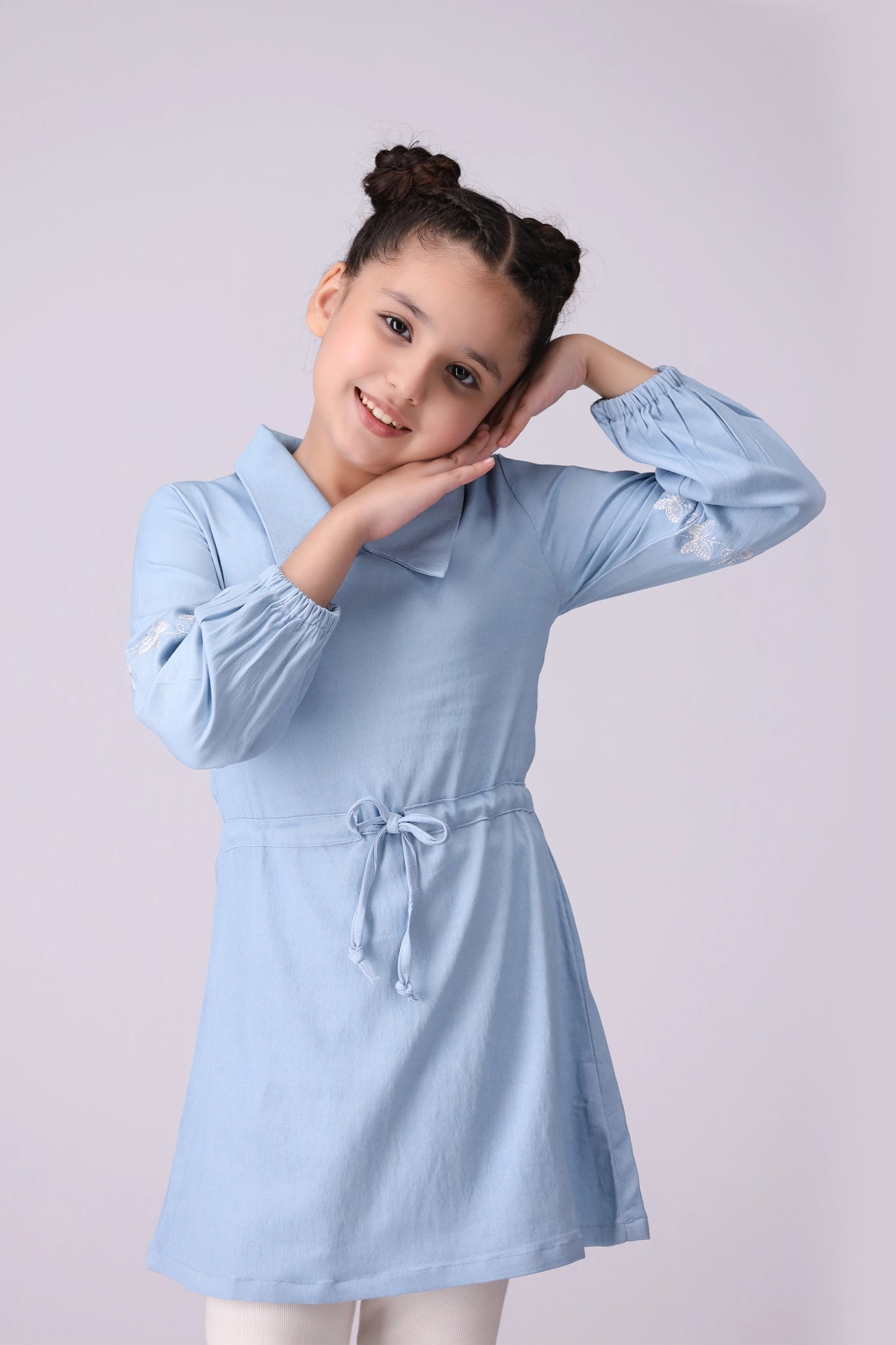 Chambray Embroidered Dress - Cougar Clothing