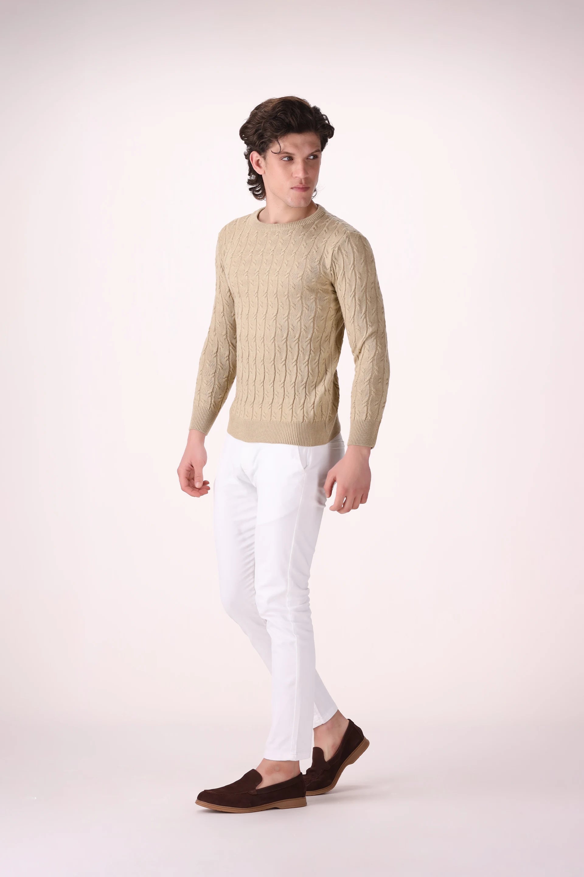 Cable Knit Acrylic Sweater - Cougar Clothing