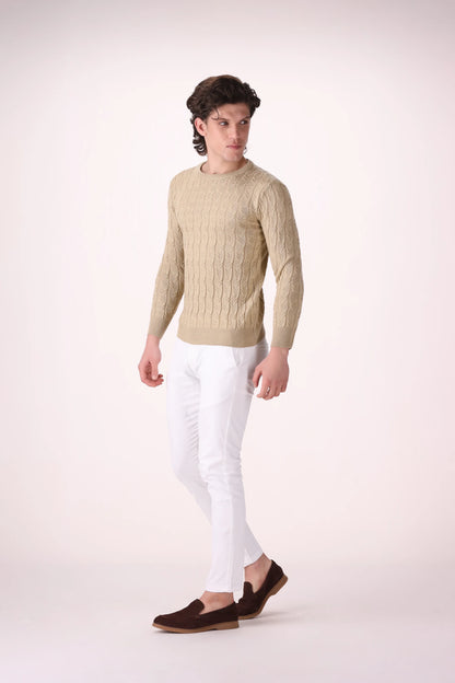 Cable Knit Acrylic Sweater - Cougar Clothing