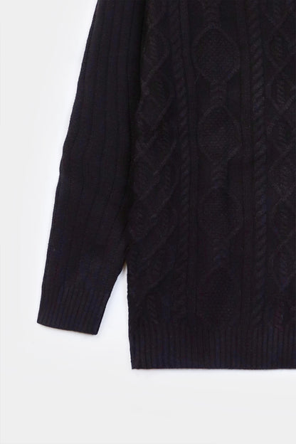 Textured Knit Roll Neck Sweater - Cougar Clothing