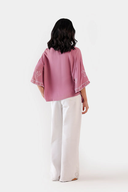 Viscose Blend Embroidered Shirt - Cougar Clothing