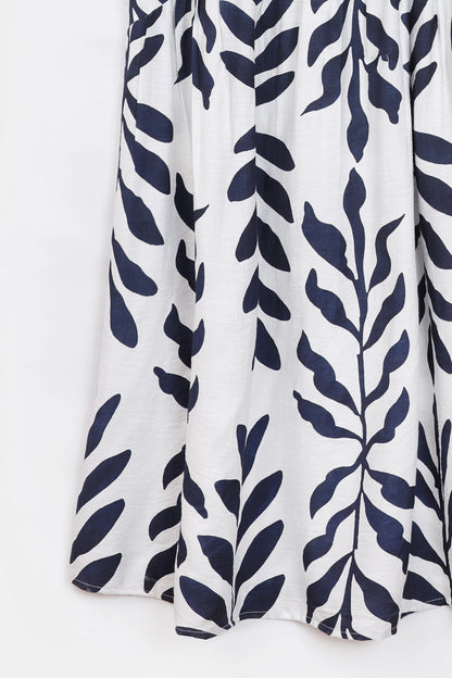 Printed Dress With Puff Sleeves - Cougar Clothing