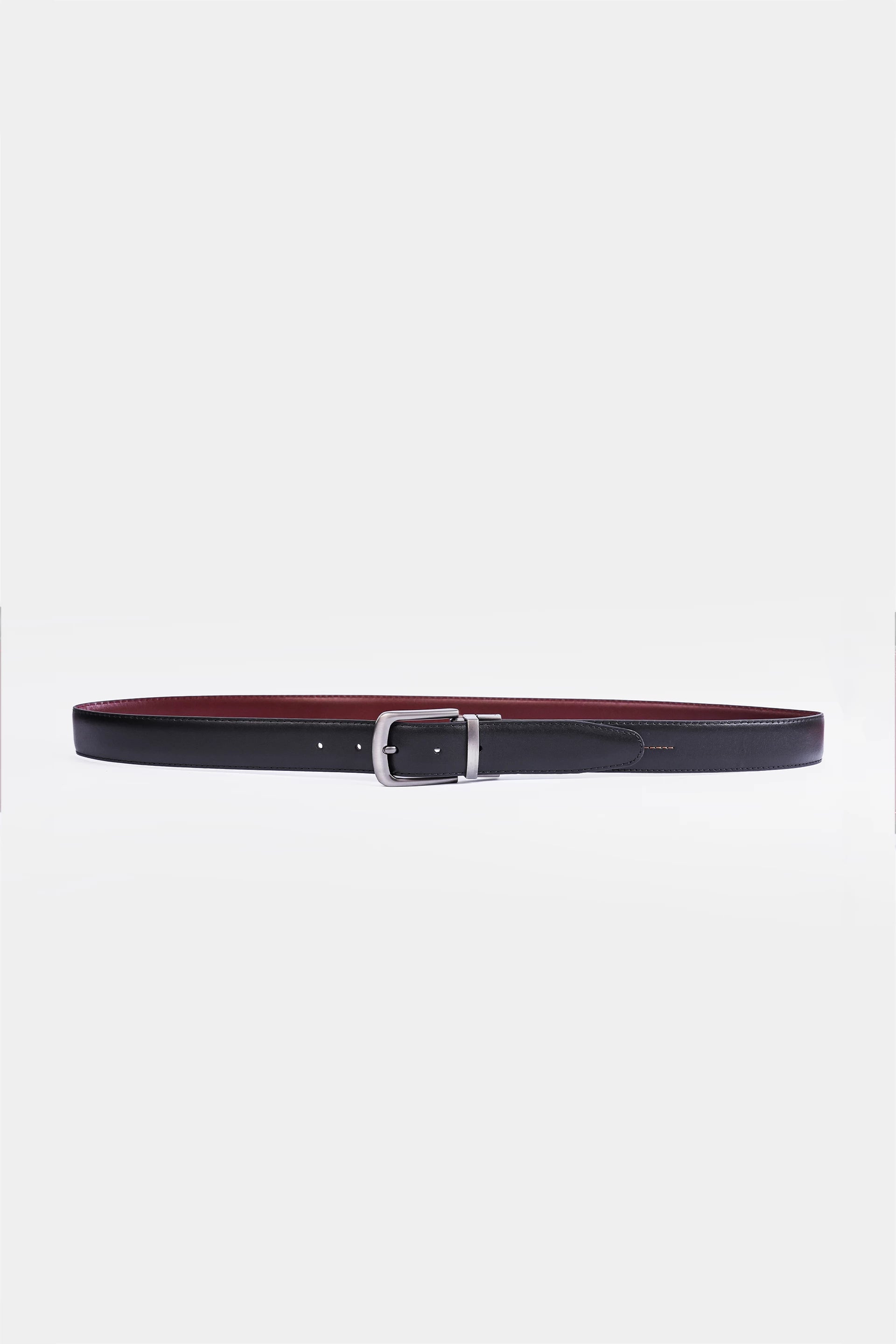 Reversible Belt With Silver Buckle - Cougar Clothing