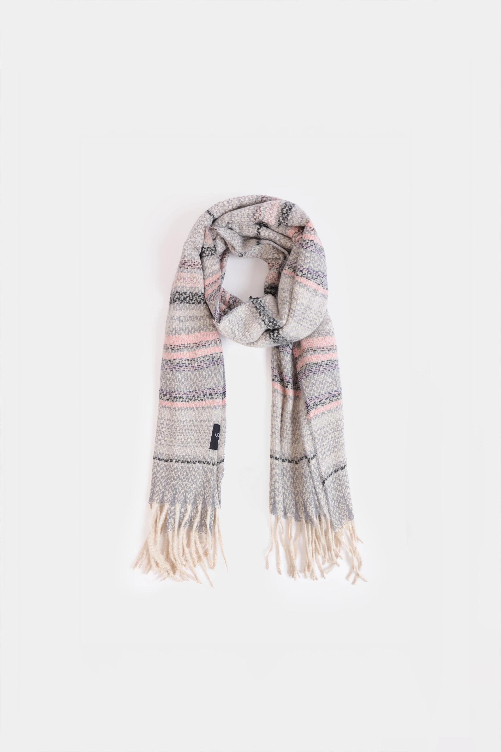 Horizontal Striped Knitted Shawl - Cougar Clothing